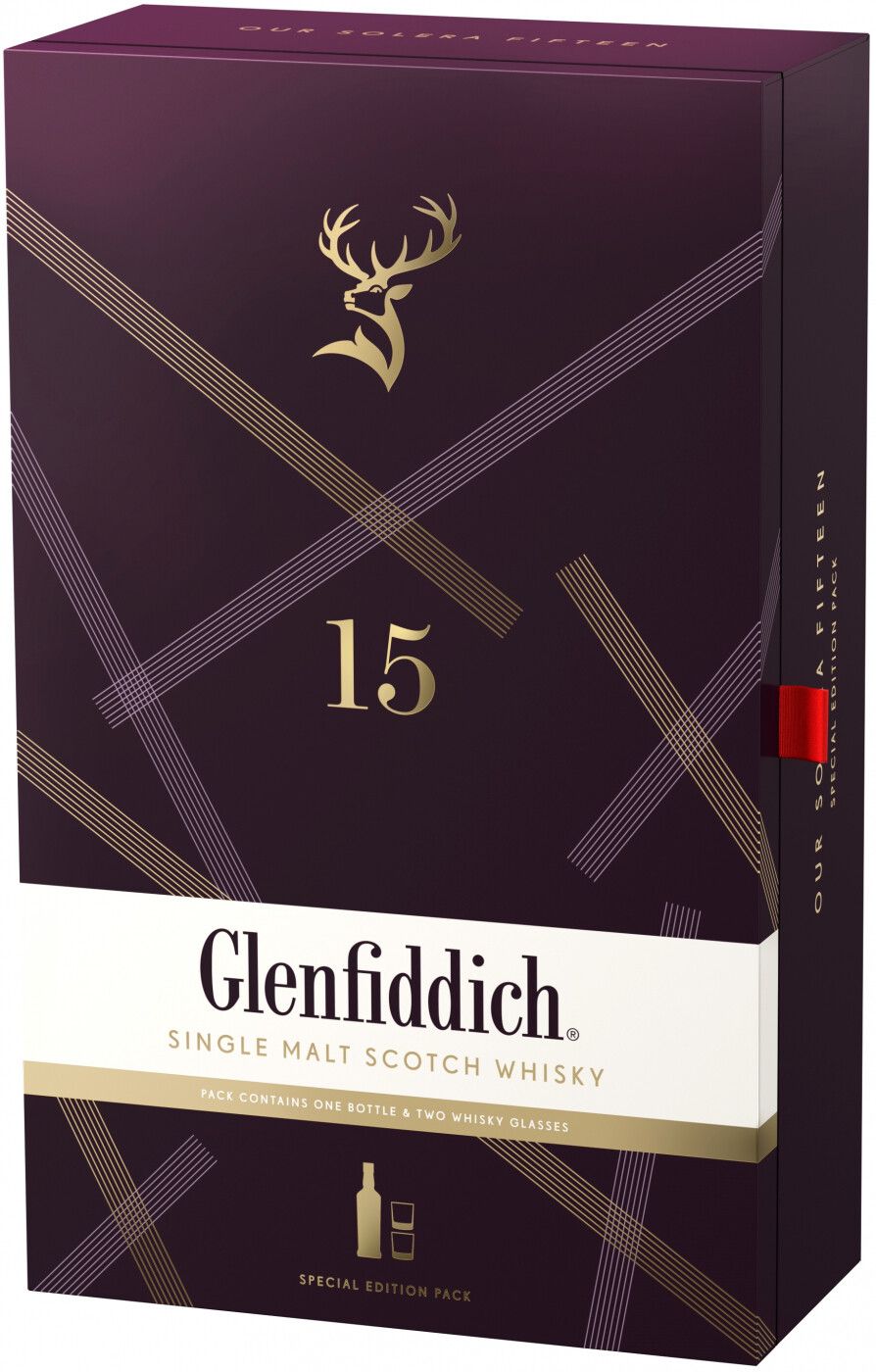 Glenfiddich 15 y.o. 0.7 Gift Pack + 2 Glasses photo 1