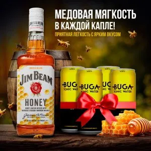 Jim Beam Honey 0,7 + Buga Tonic x4 photo